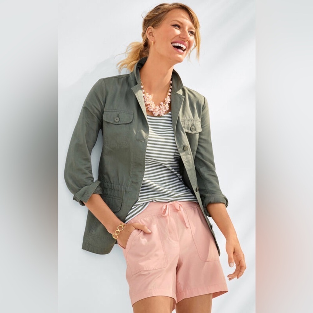 Talbots Cotton Casual Utility Jacket – Olive Green – Size XL | Versatile - Picture 1 of 10
